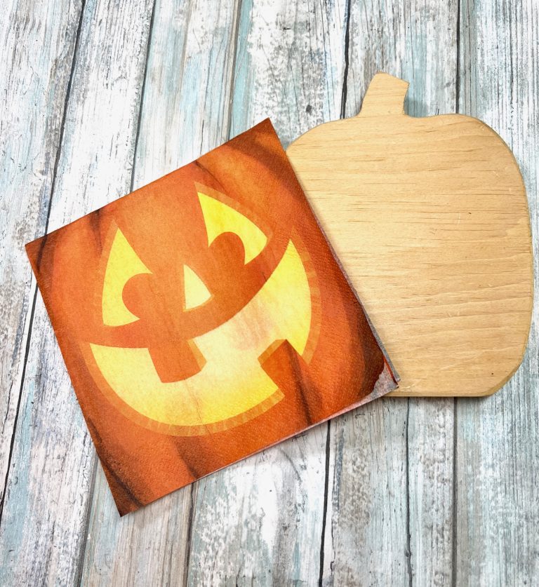 DIY Decoupaged Wood Pumpkin
