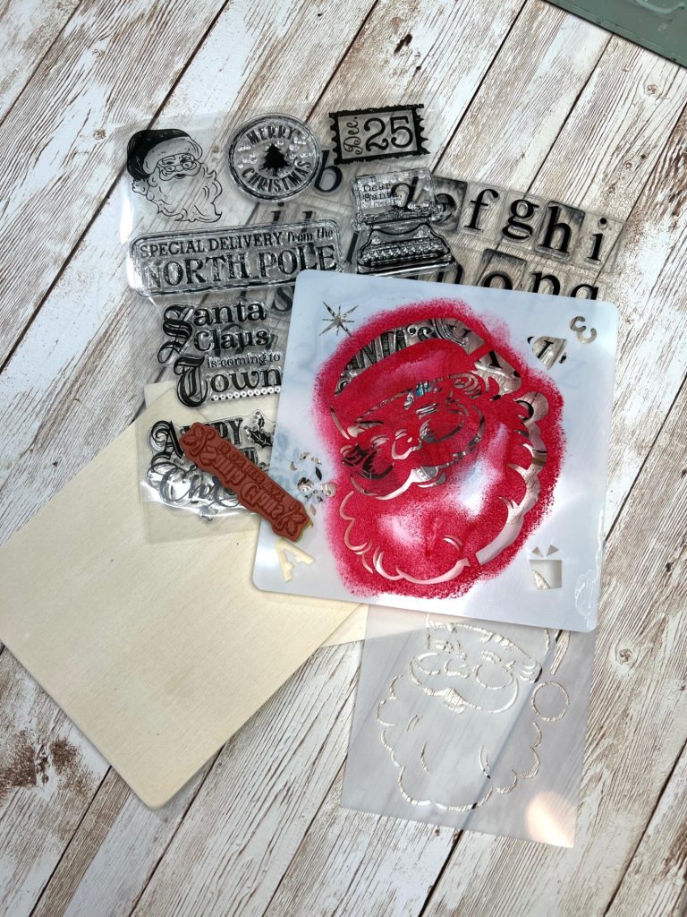 DIY Stenciled Santa Ornaments