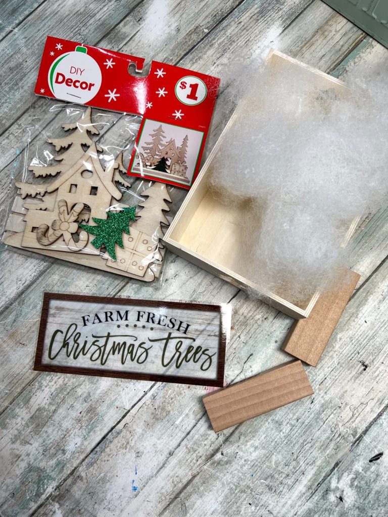Dollar Tree Christmas Tree Farm Assemblage