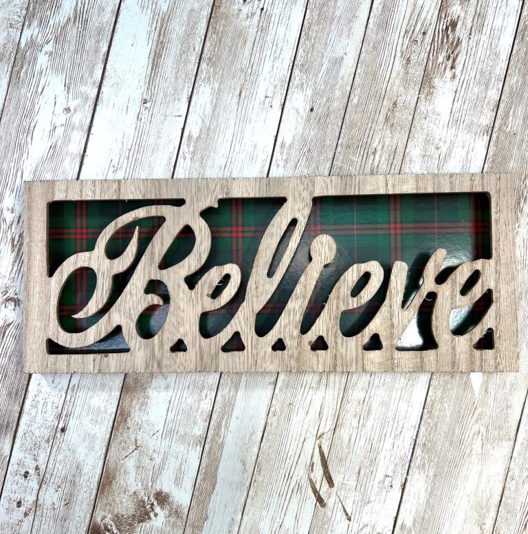 DIY Dollar Tree Believe Santa Sign