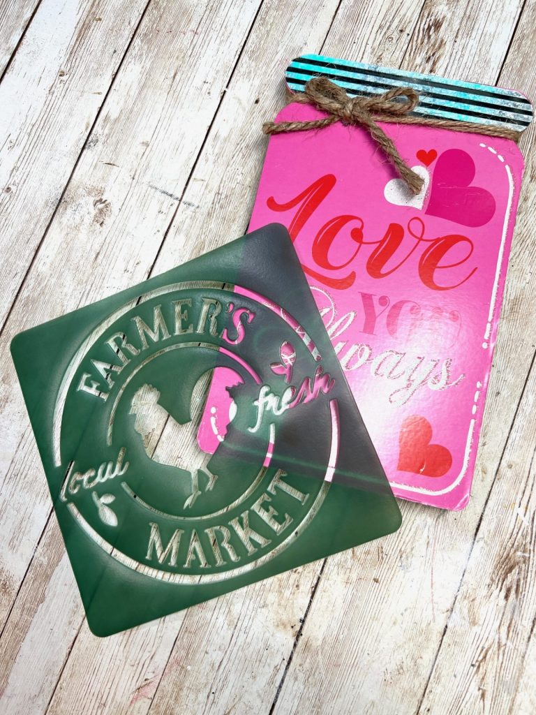 Dollar Tree Mason Jar and Farmhouse Stencil
