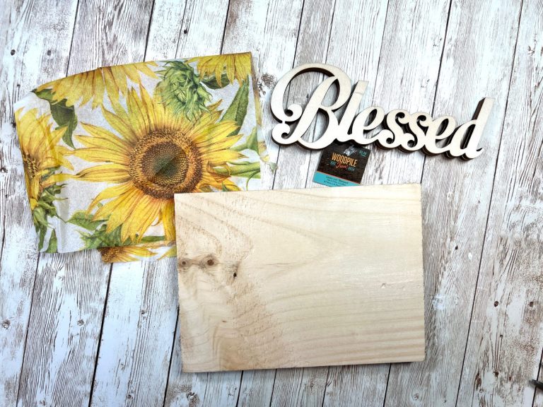 DIY Blessed Sunflower Shelf Sitter