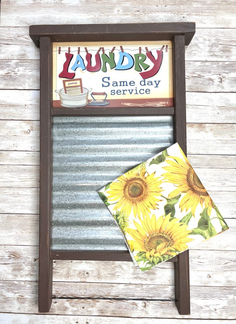 Thrifted Sunflower Washboard Makeover
