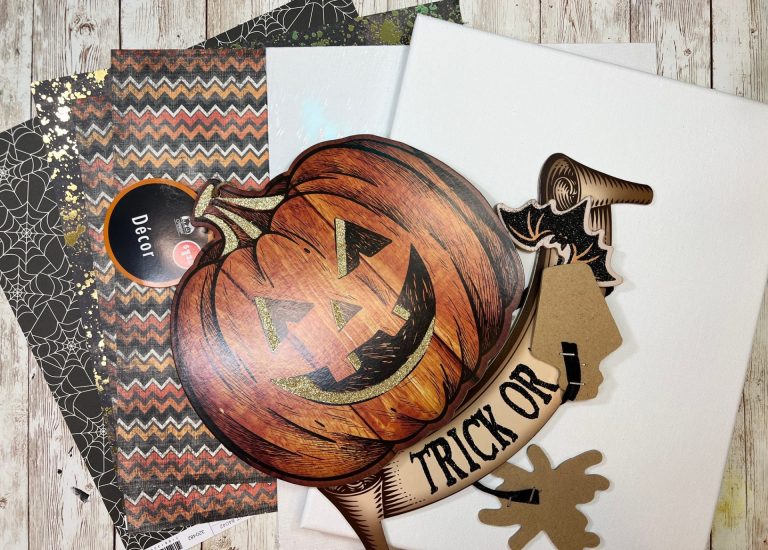 DIY Vintage Style Halloween Busted Canvas