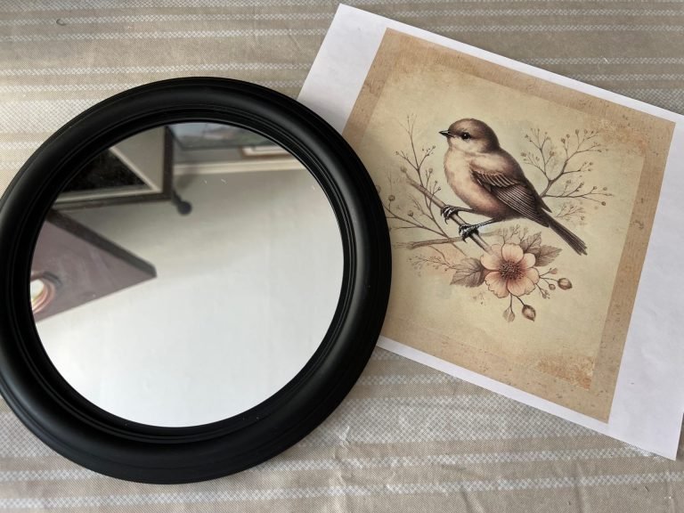 Dollar Tree Mirror Bird Sign