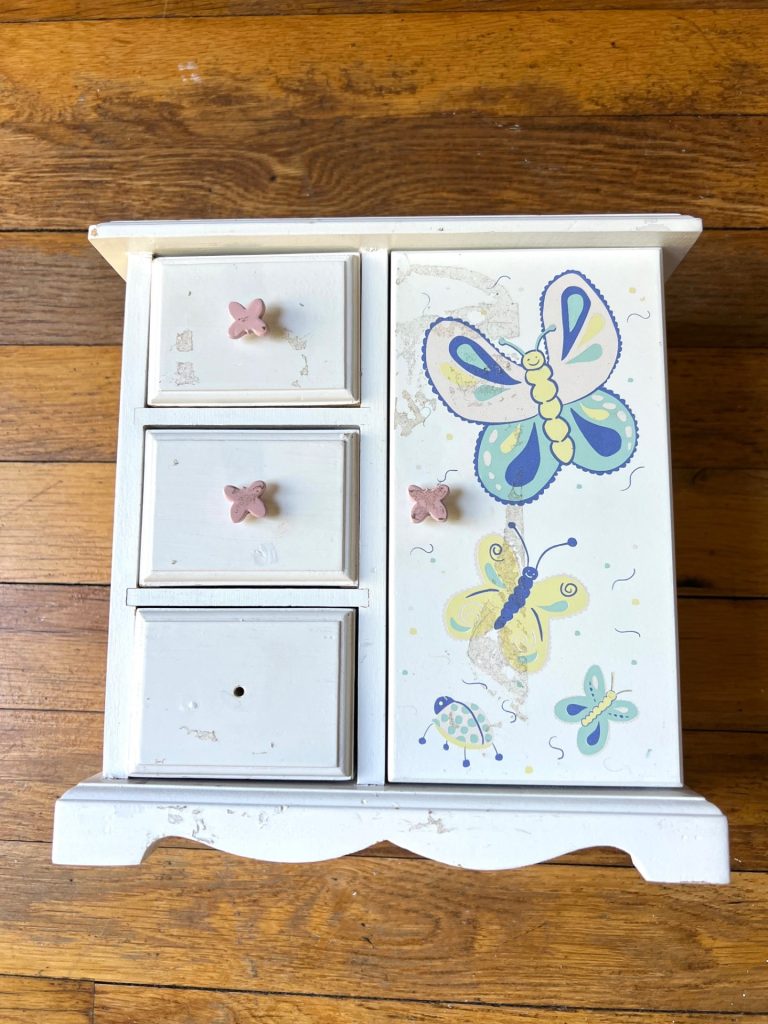 DIY Thrifted Jewelry Box Makeover