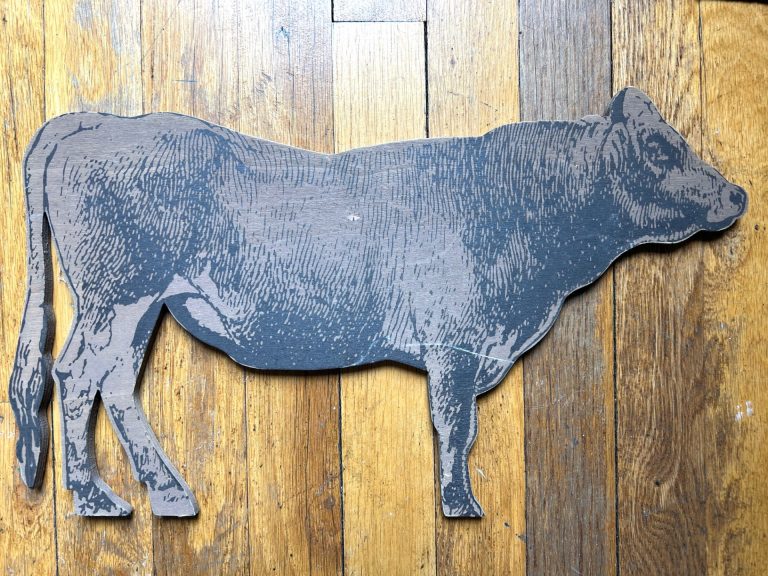 Thrifted Farmhouse Cow