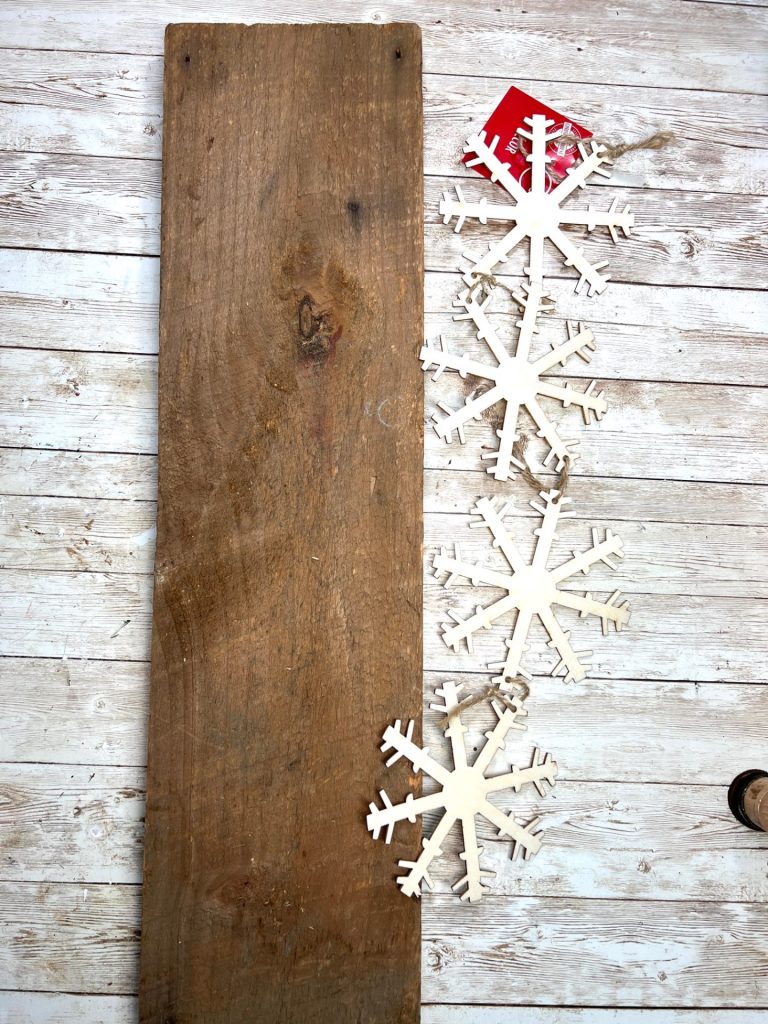 Rustic Dollar Tree Snowflake Winter Sign